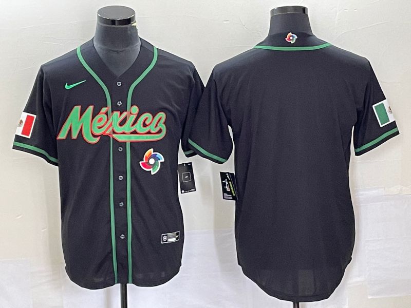 Men 2023 World Cub Mexico Blank Black Nike MLB Jersey1->more jerseys->MLB Jersey